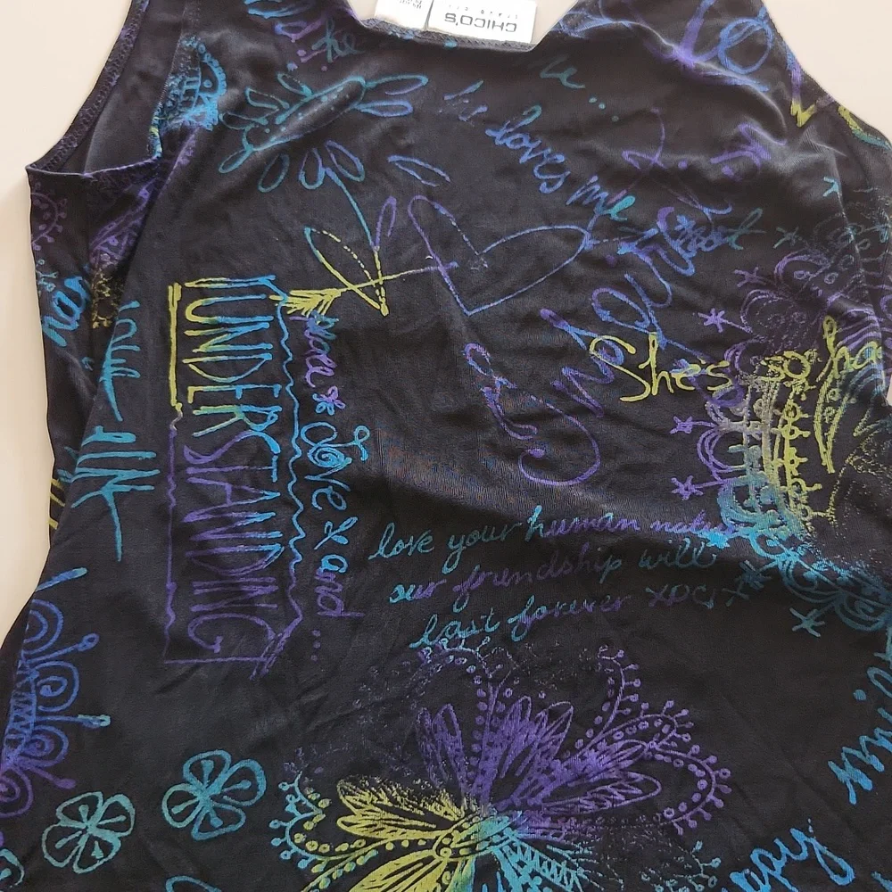 Chico's Multicolored Tank Top Size 0 - Picture 6 of 6